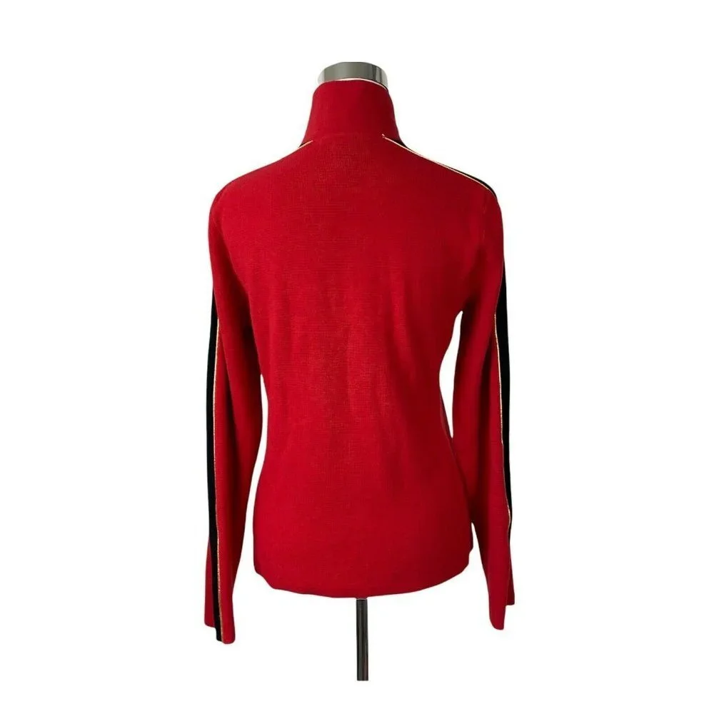 Lauren Ralph Lauren Sweater Full Zip Red sport Women Size M medium red - Picture 2 of 8